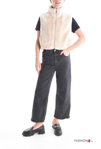 Smanicato pelliccia sintetica vita alta con zip con fodera - ph 5