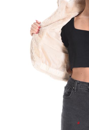 Smanicato pelliccia sintetica vita alta con zip con fodera - ph 6