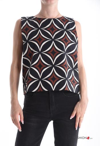 Geometric pattern Cotton Tank-Top