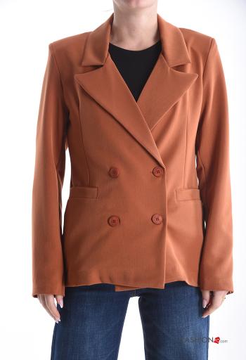 Blazer doppio petto maniche lunghe con bottoni con fodera