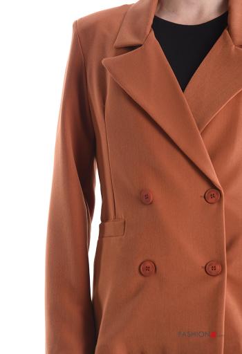 Blazer doppio petto maniche lunghe con bottoni con fodera - ph 4