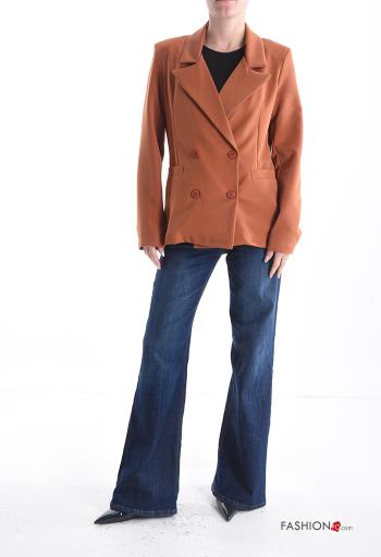 Blazer doppio petto maniche lunghe con bottoni con fodera - ph 5