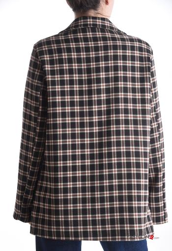 Blazer in Cotone maniche lunghe Fantasia quadrettata vichy con bottoni con fodera - ph 2
