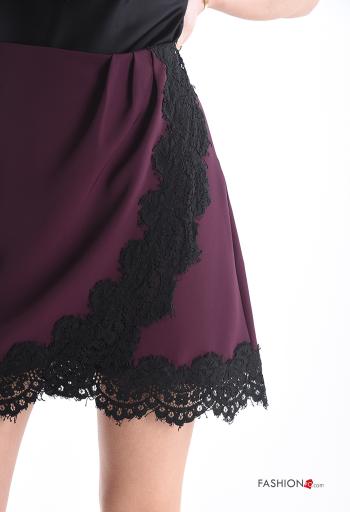 Minigonna pizzo vita alta con zip - ph 4