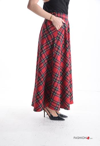 Gonna Fantasia tartan con tasche con elastico - ph 3