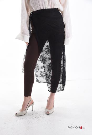 lace trim long Skirt