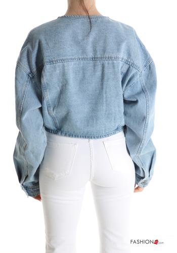 Denim Jacke aus Baumwolle mit Knöpfen mit Taschen - ph 2