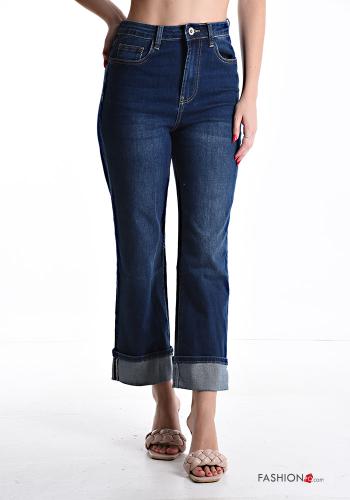 Denim Jeans aus Baumwolle mit Taschen mit Reißverschluss