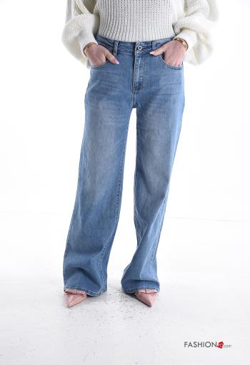 Calças de ganga em Algodão denim com bolsos com botões com fecho - ph 1