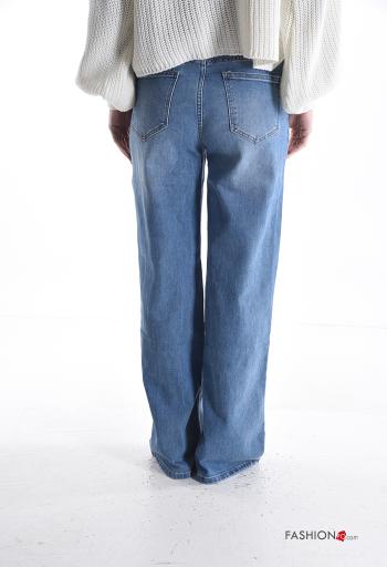 Calças de ganga em Algodão denim com bolsos com botões com fecho - ph 2