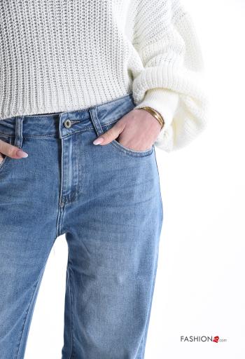 Calças de ganga em Algodão denim com bolsos com botões com fecho - ph 4