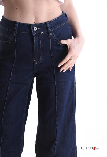 Calças de ganga em Algodão denim com bolsos com botões com fecho - ph 4