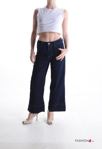 Calças de ganga em Algodão denim com bolsos com botões com fecho - ph 5