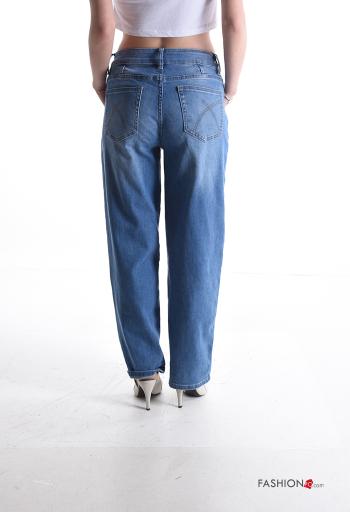 Calças de ganga em Algodão denim com bolsos com botões com fecho - ph 2