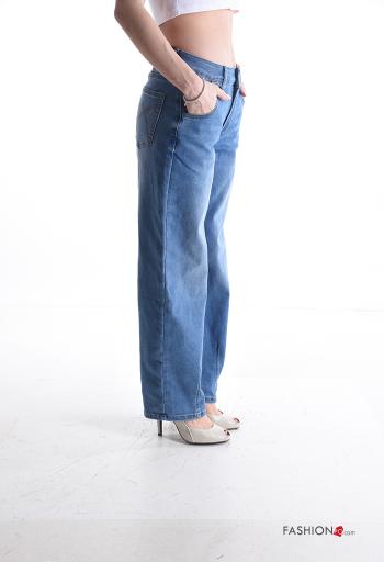 Calças de ganga em Algodão denim com bolsos com botões com fecho - ph 3