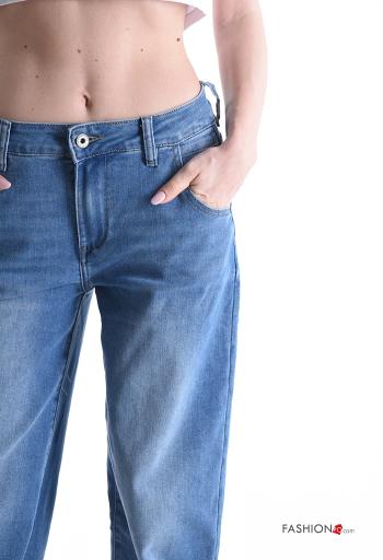 Calças de ganga em Algodão denim com bolsos com botões com fecho - ph 4