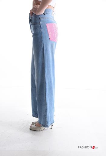 Calças de ganga em Algodão denim com bolsos com botões com fecho - ph 3