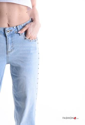 Calças de ganga em Algodão denim com bolsos com botões com fecho - ph 4