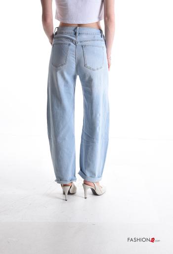 Calças de ganga em Algodão denim com bolsos com botões com fecho - ph 2