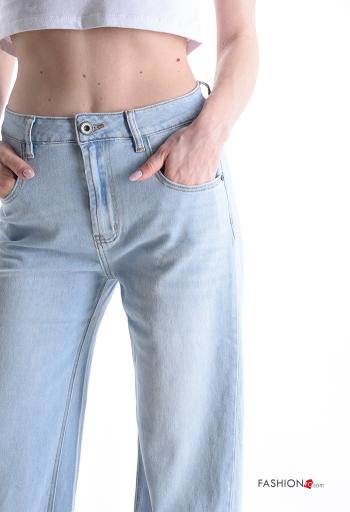 Calças de ganga em Algodão denim com bolsos com botões com fecho - ph 4