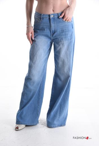 Calças de ganga em Algodão denim com bolsos com botões com fecho - ph 1