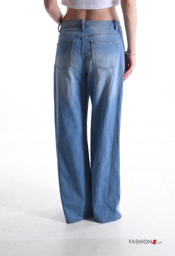 Calças de ganga em Algodão denim com bolsos com botões com fecho - ph 2