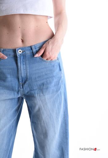 Calças de ganga em Algodão denim com bolsos com botões com fecho - ph 4