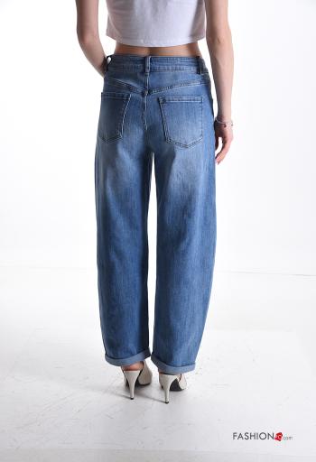 Calças de ganga em Algodão denim com bolsos com botões com fecho - ph 2