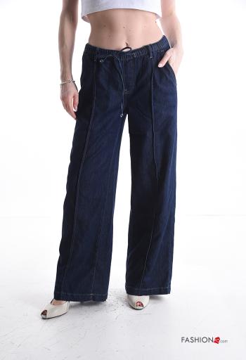 Calças de ganga em Algodão denim longo com bolsos - ph 1