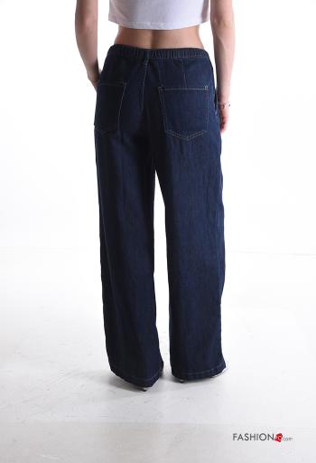 Calças de ganga em Algodão denim longo com bolsos - ph 2