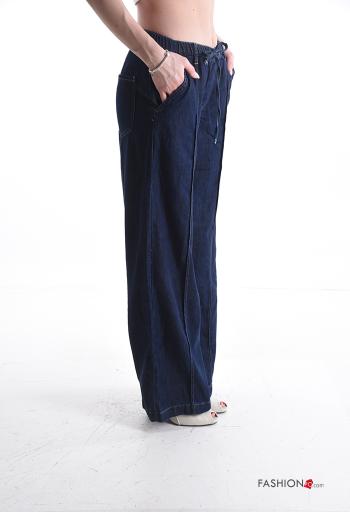 Calças de ganga em Algodão denim longo com bolsos - ph 3