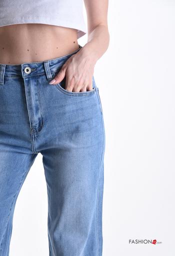 Calças de ganga em Algodão denim com bolsos com botões com fecho - ph 4