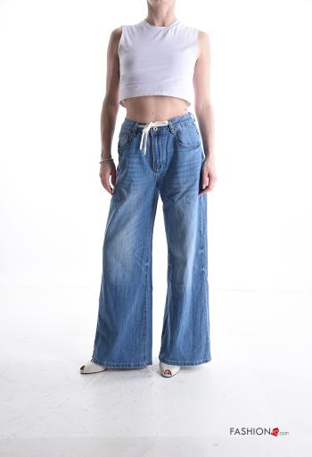 Calças de ganga em Algodão denim com bolsos com botões com fecho - ph 5