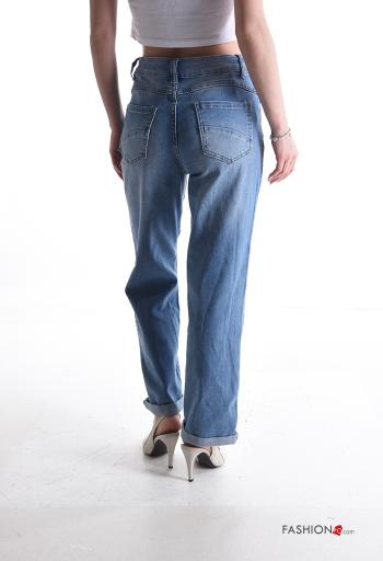 Calças de ganga em Algodão denim com bolsos com botões com fecho - ph 2