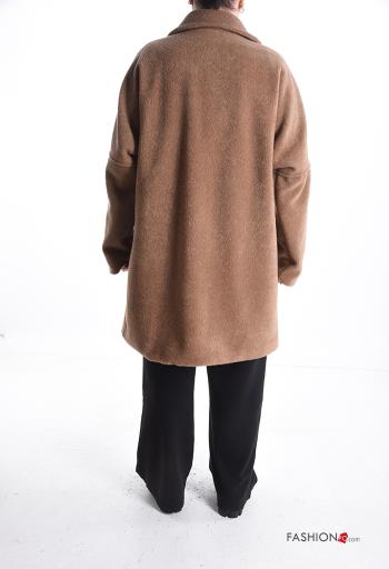 Manteau en Mélange de Laine avec poches avec doublure à boutons - ph 2