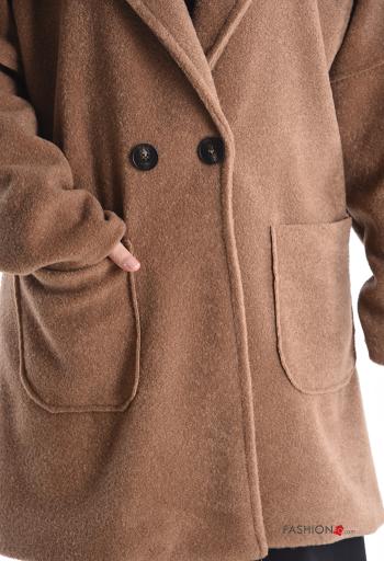 Manteau en Mélange de Laine avec poches avec doublure à boutons - ph 4