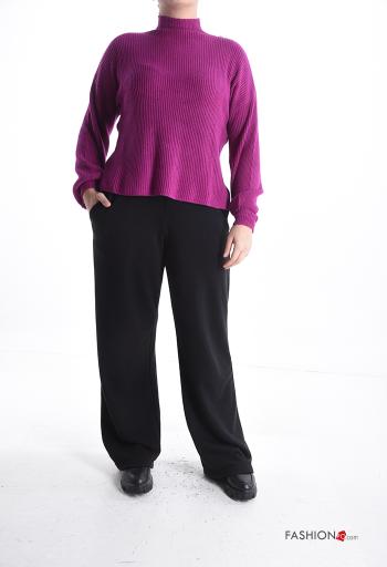 Pull Côtelé manches longues à col roulé - ph 5