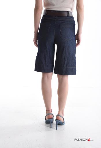 Cotton Bermuda with belt with buttons with zip with pockets - ph 2