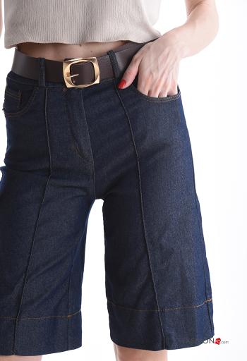 Cotton Bermuda with belt with buttons with zip with pockets - ph 4
