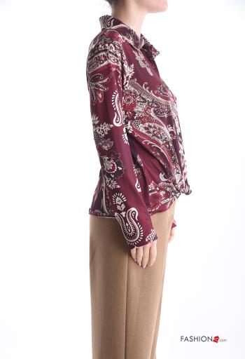 Chemise manches longues à collet Imprimé paisley à boutons - ph 3