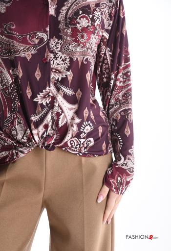 Chemise manches longues à collet Imprimé paisley à boutons - ph 4