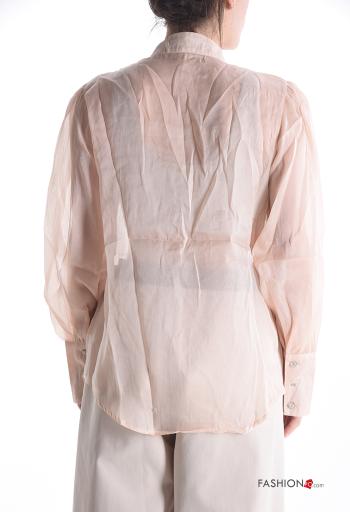 lange ärmel Hemd mit Volants mit Strasssteinen mit Knöpfen - ph 2