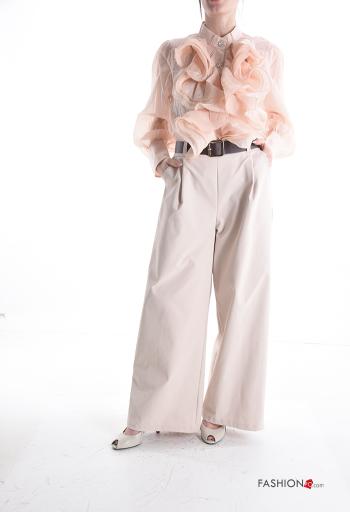 lange ärmel Hemd mit Volants mit Strasssteinen mit Knöpfen - ph 5