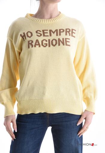 Camisola de mangas compridas em Algodão