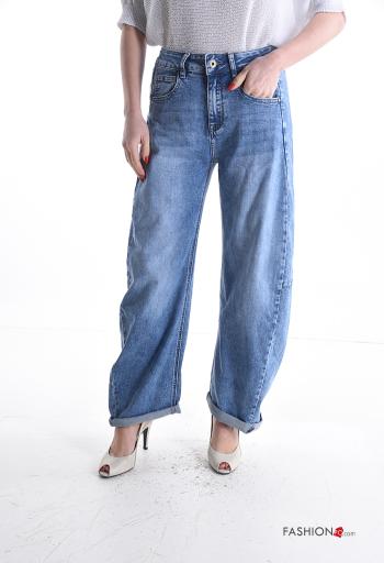 Jeans en Coton à boutons avec poches - ph 1