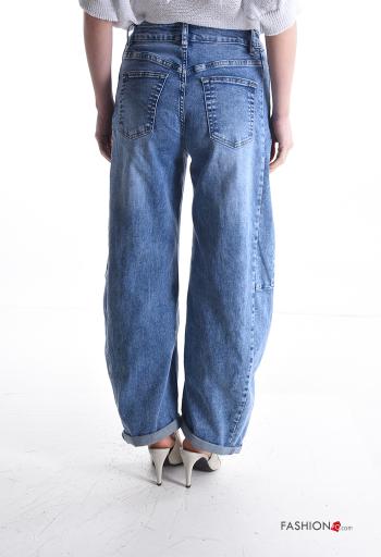 Jeans en Coton à boutons avec poches - ph 2