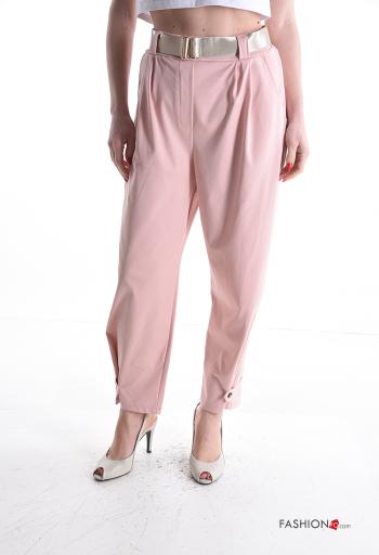 Pantalon en Coton avec ceinture à boutons