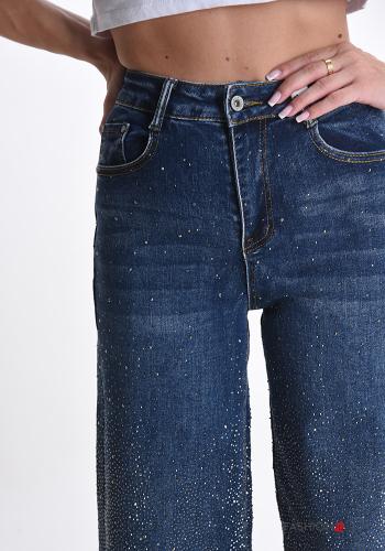 Cotton Jeans with buttons with pockets with rhinestones with zip - ph 4