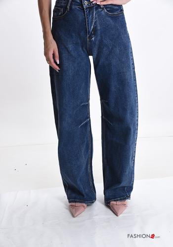 Cotton Jeans with buttons with zip with pockets