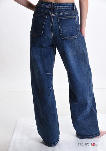 Cotton Jeans with buttons with zip with pockets - ph 2